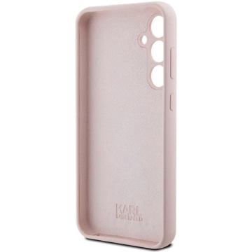 Karl Lagerfeld KLHCS23FESMHCNPP Schutzhülle für Samsung Galaxy S23 FE S711, rosa/rosa, Silikon, Choupette-Metallstift