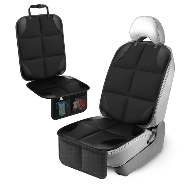 Mata ochronna na pojedynczy fotel Alogy SeatShield™ Podkładka pod fotelik Samochodowy dla dziecka Ochraniacz do Auta Czarna