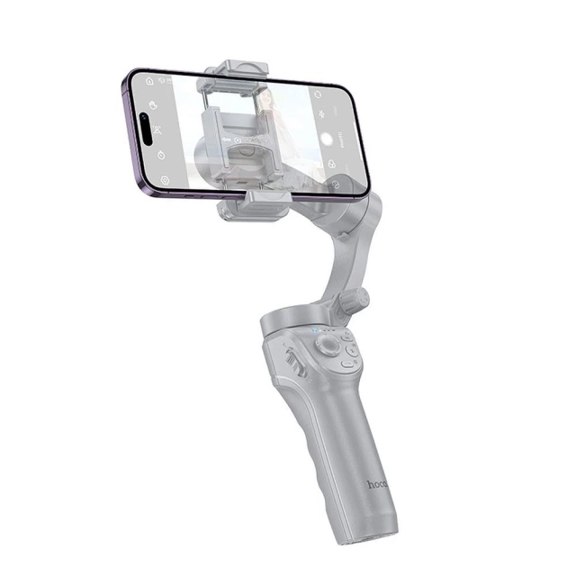 Gimbal 3-Osiowy do Smartfona Hoco K24 z Oświetleniem Szary