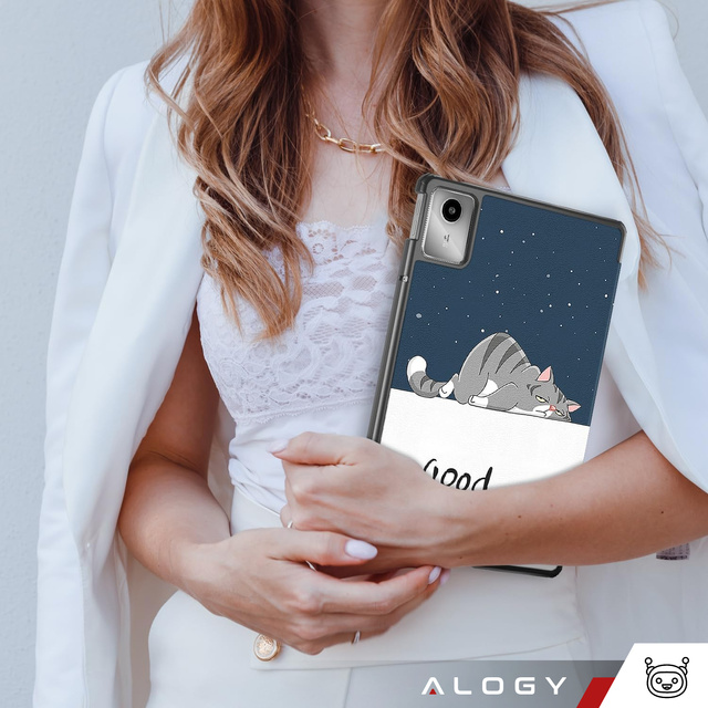 Etui do Lenovo Tab K11 / K11E 11” M11 10.95" TB330FU / TB330XU / TB331FC obudowa na tablet Case Alogy Book Cover Sleeping Cat + Szkło + Rysik