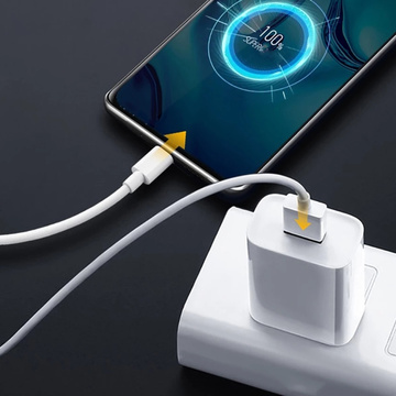 Wandladegerät Original Oneplus SUPERVOOC 80 W USB Typ-A-Adapter EU VCB8JAEH Kabel DL136 USB-C Typ C 65 W 1 m Weiß