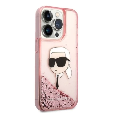 Karl Lagerfeld KLHCP14XLNKHCP Hülle für iPhone 14 Pro Max 6.7" Hardcase Glitter Karl Head pink/pink