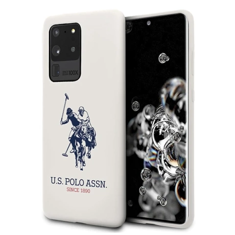 Etui na telefon US Polo Silicone Collection do Samsung Galaxy S20 Ultra biały/white