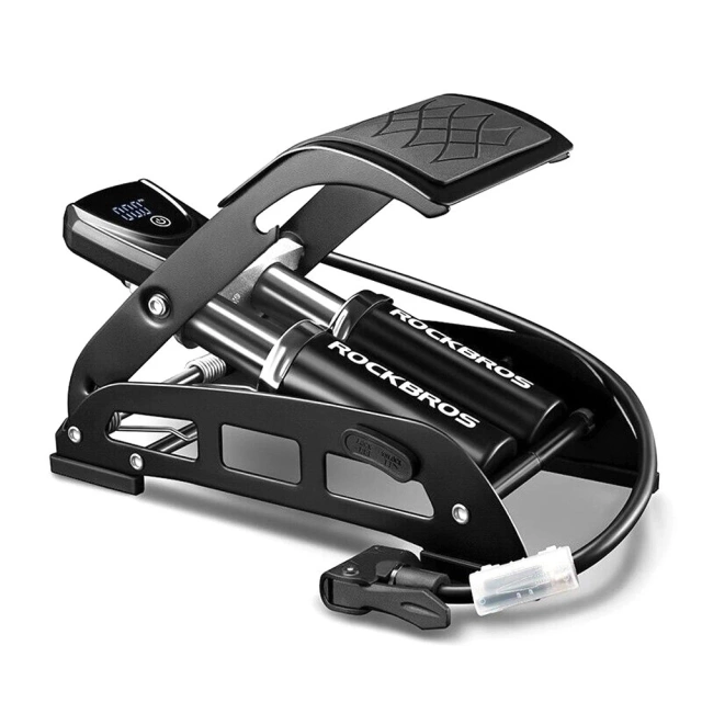 Rockbros 42430001001 Fußpumpe mit Display – Schwarz