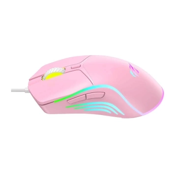 Havit MS1029 RGB Kabelgebundene Gaming-Maus 8000 DPI Rosa