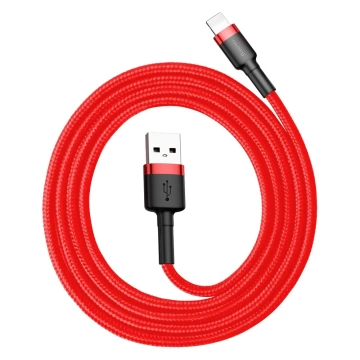 Baseus Cafule Cable strapazierfähiges Nylonkabel USB / Lightning QC3.0 2.4A 1M rot (CALKLF-B09)