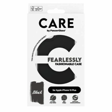 Etui do iPhone 15 Plus CARE von PanzerGlass Furchtlos modisches Schwarz