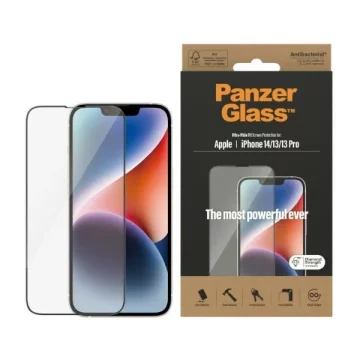 Szkło PanzerGlass Ultra-Wide Fit do iPhone 14 / 13 Pro / 13 / 16e 6,1" Screen Protection Antibacterial 2771