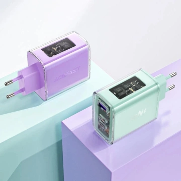 Acefast A45 GaN 65W 3-Port Ladegerät (1xUSB, 2xUSB-C) grün