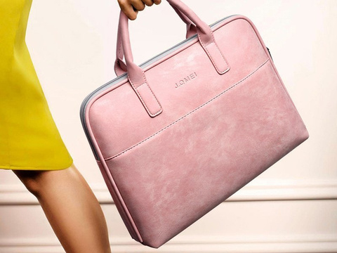 Ledertasche J.QMEI Laptophülle 15 "für MacBook Air / Pro Pink
