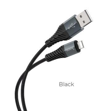 HOCO USB-A auf Lightning-Kabel X38 1 m Schwarz 2,4 A Langlebiges TPE