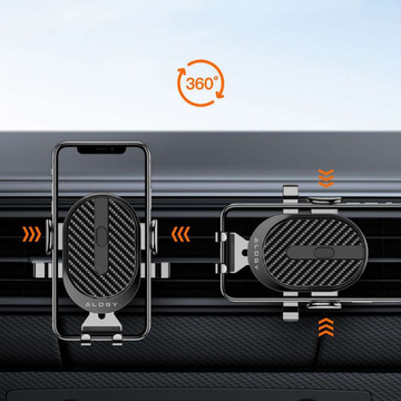 Alogy 2-in-1-Autohalterung für 6,5-Zoll-Telefon, gravitativ für Windschutzscheibe, Armaturenbrett, Kühlergrill, Easy One Touch Organizer