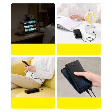 Powerbank mit Schnellladung Baseus Bipow 10000mAh 20W weiß (Overseas Edition) USB-A - Micro USB Kabel 0,25m weiß (PPBD050502)
