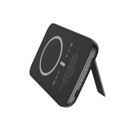 Externer Akku (POWER BANK) VEGER MagOn Kick mit induktivem Laden unterstützt das Laden mit MagSafe 15W - 5.000 mAh PD 20W schwarz (V0553P / W0553P)