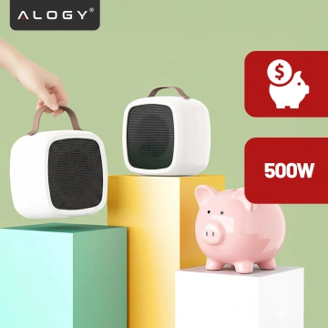 Elektroheizung Farelka Heizlüfter Mini 500W Heizung Schreibtischheizung für Alogy weiß