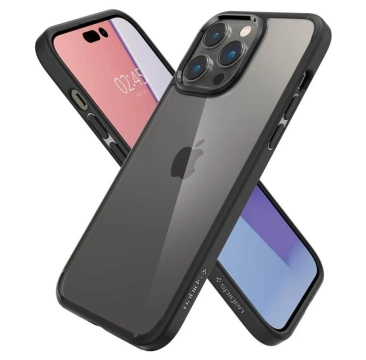 Etui für iPhone 14 Pro Max Spigen Crystal Hybrid Mattschwarz