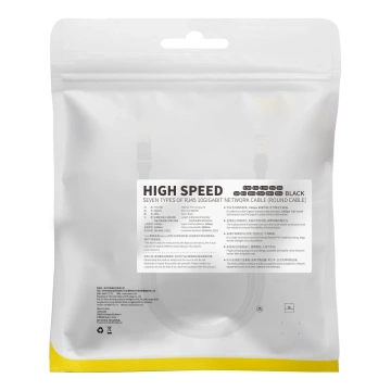 Baseus Speed ​​Seven Netzwerkkabel RJ45 10Gbps 1m schwarz (WKJS010101)