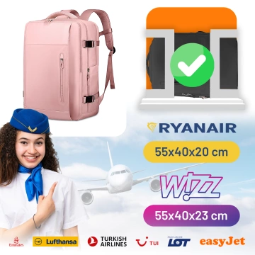 Bange wasserdichter Rucksack für 15,6-Zoll-Laptop, Stadtreisender, 45 x 30 x 16 cm, für Arbeit, Flugzeug, Herren, Damen, mit USB-Anschluss Schwarz