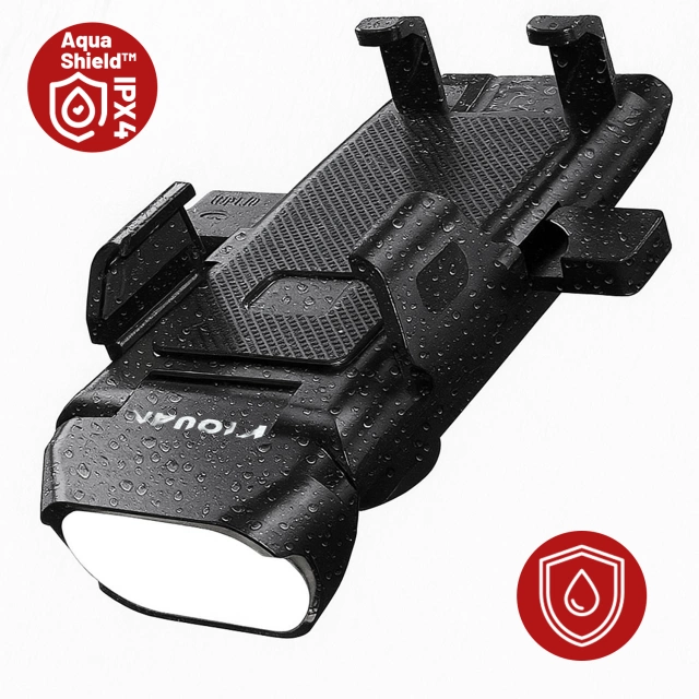 Uchwyt rowerowy na telefon 4w1 lampka LED T6 przednia dzwonek klakson na rower Powerbank 3000mAh czarny