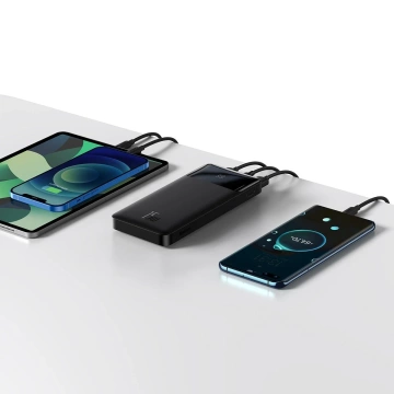 Powerbank mit Display Baseus Bipow 10000mAh 15W schwarz (Overseas Edition) USB-A - Micro USB Kabel 0,25m schwarz (PPBD050001)