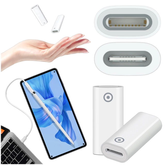 Adapter Alogy Pencil Charger do rysika USB-C Lightning do Apple Pen umożliwiający ładowanie kablem Biały