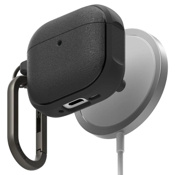 Etui do Apple AirPods 4 Ringke Onyx MagSafe Black Karabinczyk