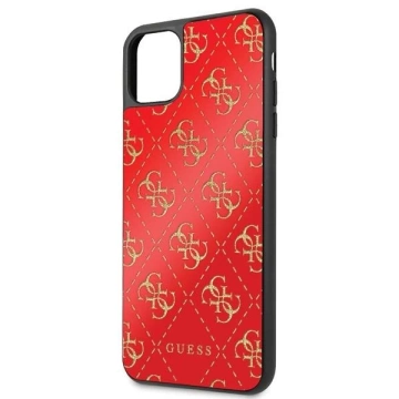 Guess GUHCN654GGPRE iPhone 11 Pro Max czerwony/red Hard Case 4G Double Layer Glitter
