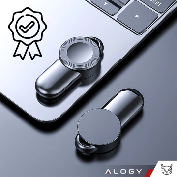 Mini-Induktionsladegerät für Apple Watch mit USB-Ladefunktion, Alogy High-End-Chip, Schwarz