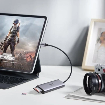 Ugreen 6in1 Multifunktions-HUB USB Typ C - 3x USB 3.2 Gen 1 / HDMI 4K 60Hz / SD- und TF-Kartenleser grau (60383 CM511)