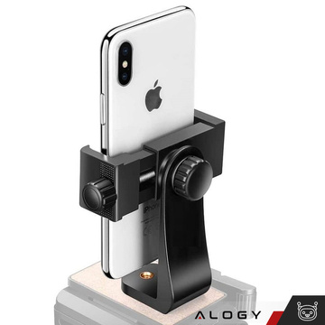 Telefonadapterhalter für Selfie-Stick-Stativ 1/4 drehbar 360 ​​universell Alogy schwarz