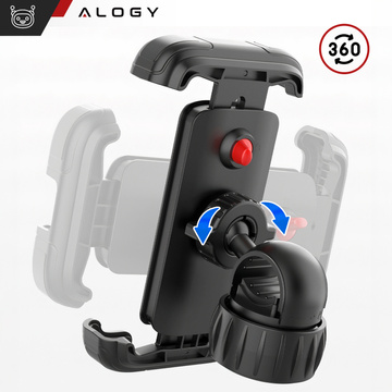 Fahrrad-Telefonhalter 4,7–6,8 Zoll für Telefon, Fahrradlenker für Fahrrad, Motorrad, verstellbar, Alogy Sport, Schwarz
