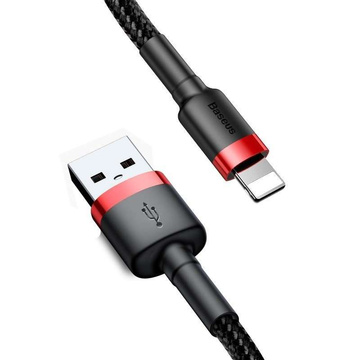 Baseus Cafule Lightning USB 2.4A Kabel 50cm (schwarz und rot)