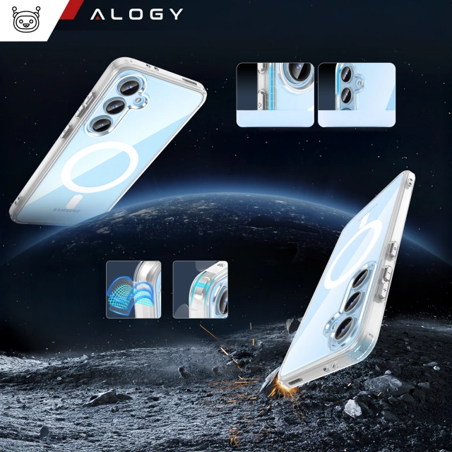 Etui do Samsung Galaxy S24 FE obudowa ochronna na telefon Alogy HybridMag™️ Case do MagSafe Przezroczyste