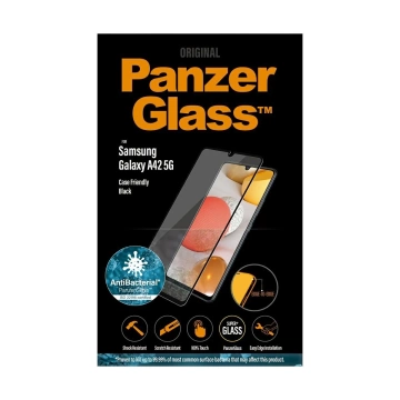 Gehärtetes Glas PanzerGlass E2E Super für Galaxy A42 5G A426 Case Friendly AntiBacterial schwarz/schwarz