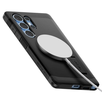 Galaxy S25 Ultra Spigen Tough Armor MagSafe Schwarze Schutzhülle