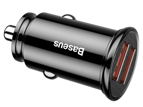 Baseus Dual Quick QC 3.0 2x USB 30W Autoladegerät schwarz