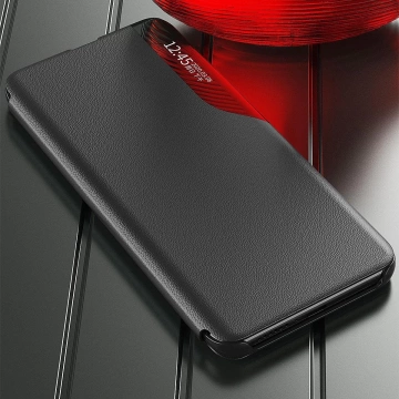 Eco Leather View Case elegante Hülle mit Flipcover und Standfunktion für Samsung Galaxy A73 schwarz