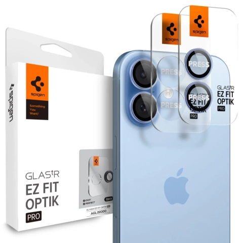 Osłona Aparatu Spigen Optik Pro Glas.TR EZ Fit iPhone 16 17 Blue 2-Pack