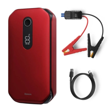 Powerbank / Rozrusznik Baseus Super Energy Car Jump Starter, 12000mAh, 1000A, USB (czerwony)