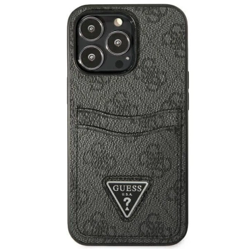 Etui na telefon Guess do iPhone 13 Pro / 13 6,1" czarny/black hardcase 4G Triangle Logo Cardslot
