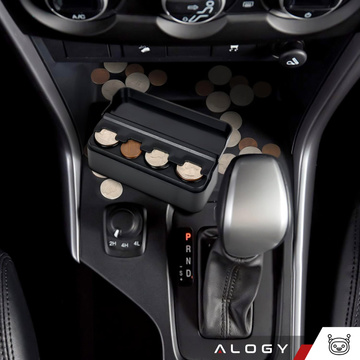 Münzbox Münzhalter Brieftasche Organizer Aufbewahrungsbox für kleine Münzen für Auto Autos Büros Zuhause Box Alogy Schwarz