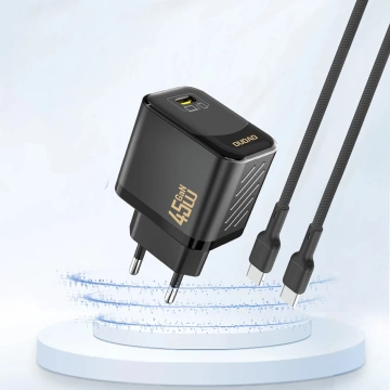 Schwarzes Dudao A28 GaN 45W USB-C Wandladegerät | Schnelles Laden