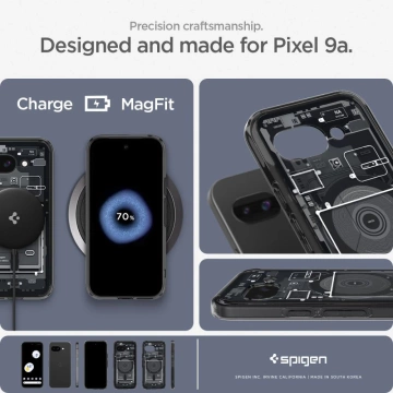 Etui für Google Pixel 9a Spigen Ultra Hybrid MagSafe Zero One Schwarz
