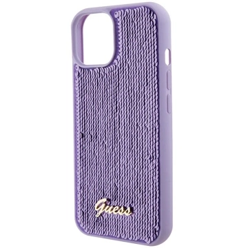 Etui Guess GUHCP15SPSFDGSU für iPhone 15 6,1" fioletowy/lila Hardcase Pailletten Script Metal