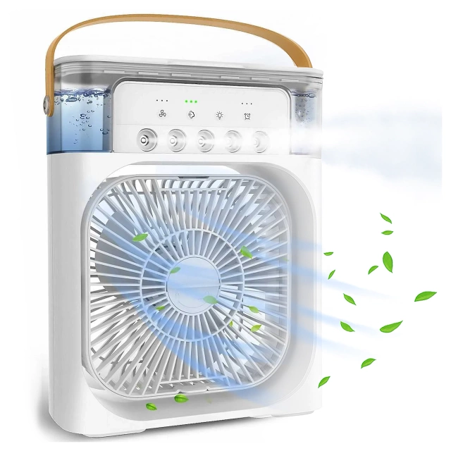 Wentylator wiatrak biurkowy 3w1 Klimator Alogy DeskBreeze™ stojący mały cyrkulator z nawilżaczem powietrza timerem i podświetleniem LED USB-C