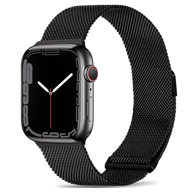 Alogy Stahlarmband für Apple Watch 42/44/45/49 mm Edelstahl Schwarz