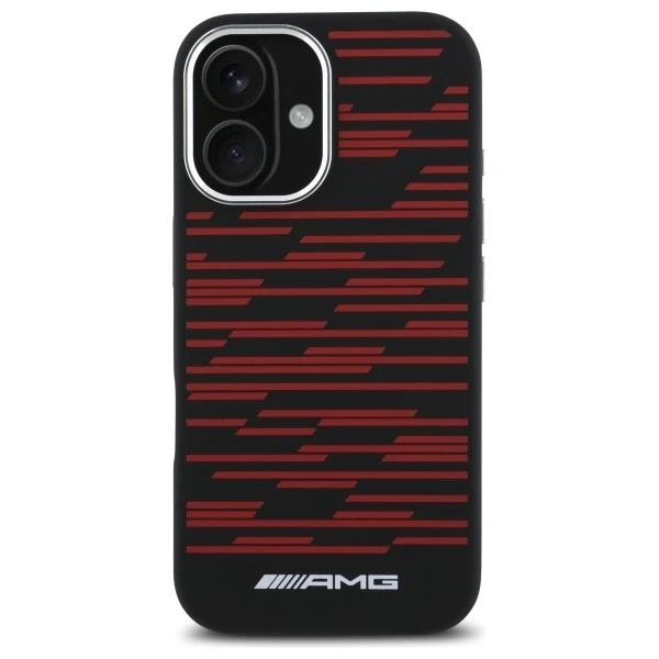 Etui do iPhone 16 AMG Silicone Graphics MagSafe Red Black