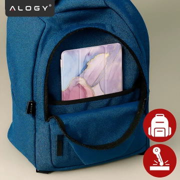 Etui Ochronne do Apple iPad 10.9" 10 Gen 2022 / iPad 11" A16 11 Gen 2025 Hybrydowe z Miejscem na Rysik, Składana Okładka z Funkcją Podstawki 2w1, Alogy HybridBook™ Case – Marble Pink