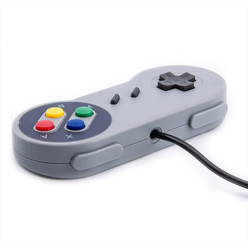 Kontroler Gamepad Retro Alogy przewodowy kabel USB 1.4m do PC konsoli Szary