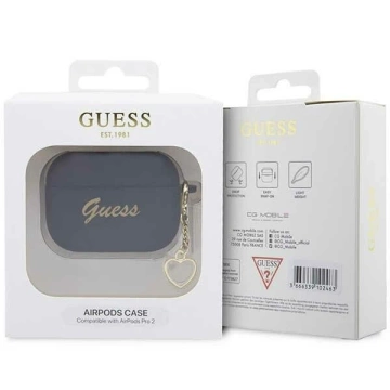 Schutzhülle für Kopfhörer Guess GUAP2LSCHSK für Apple AirPods Pro 2 Cover schwarz/schwarz Silicone Charm Heart Collection